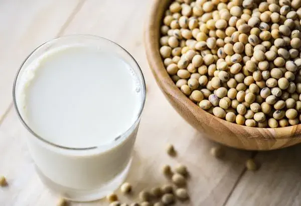 Bebida o leche de soja o soya